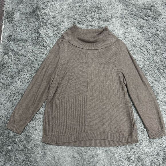 Chicos Taupe Turtleneck Sweater Size 3(16) - Picture 1 of 9